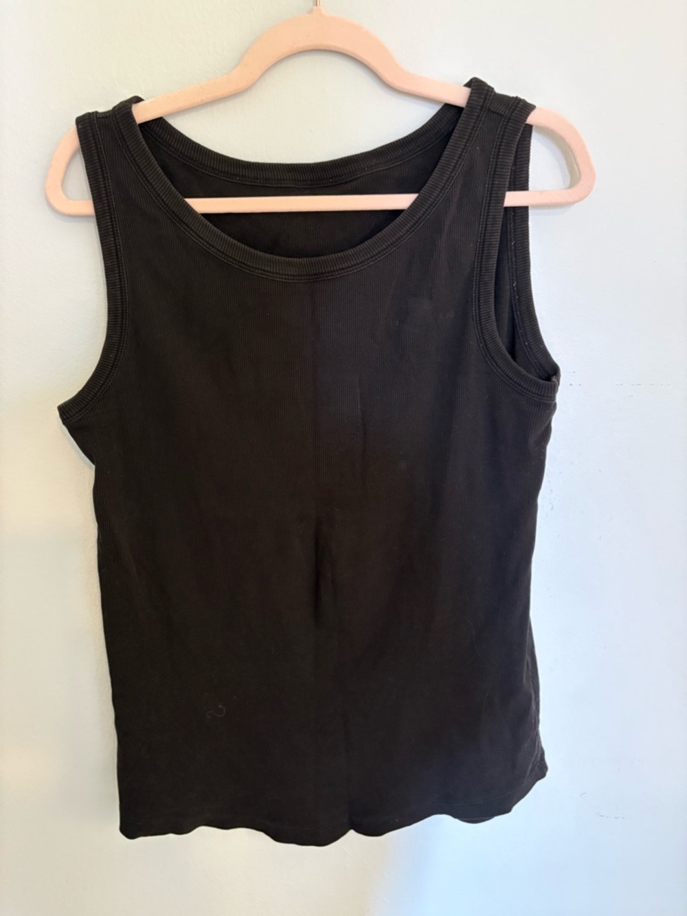 Universal Standard Black Ribbed Scoop Neck Tank
